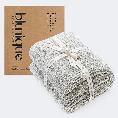 Super Soft Throw Blanket 50 x 60 Inches, Half-Side Plush Fuzzy Blanket by blunique