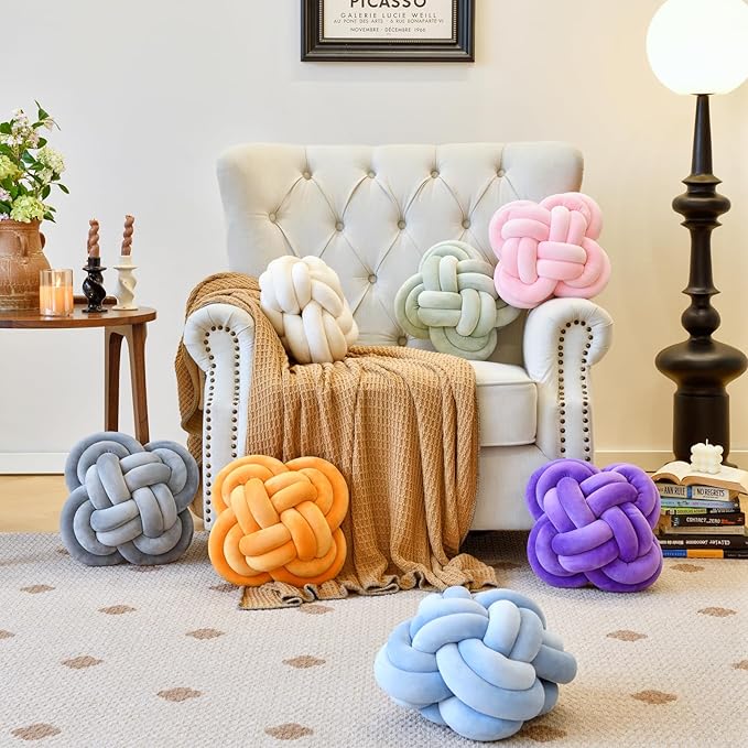 Xuyier Knot Pillow Ball, Decorative Throw Pillows - Image 2