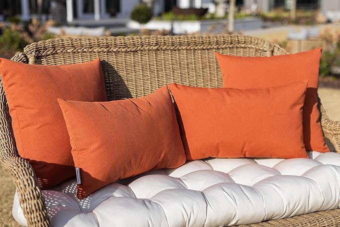 RSH DECOR: Lumbar Throw Pillows Set of 2 | 20” x 12" | All-Weather Spun Fabric - Image 4