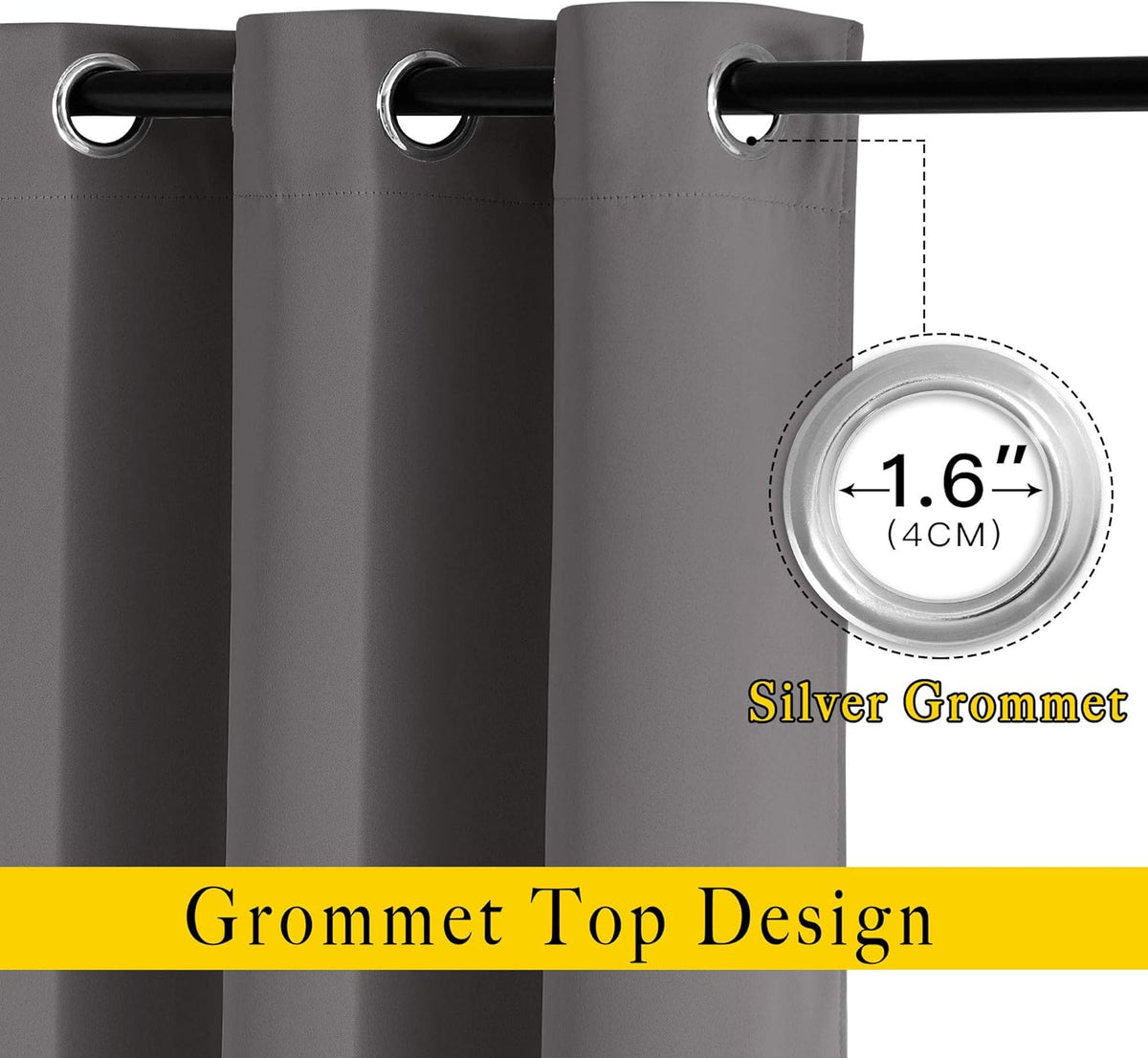 nicetown blackout curtains panels for bedroom - 3 shown in use