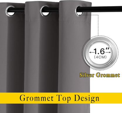 nicetown blackout curtains panels for bedroom - 3 shown in use