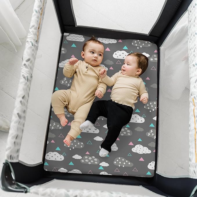 Pack n Play Sheets, BROLEX 2 Pack Mini Crib Sheets, Stretchy Portable Fitted - Image 7