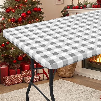 Smiry Rectangle Picnic Table Cloth, Elastic Waterproof Fitted Vinyl Tablecloths by Smiry
