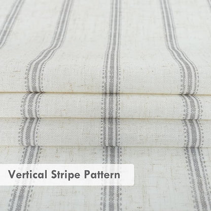 DriftAway Farmhouse Vertical Striped Linen Blend Textured Light Filtering Semi - Image 6