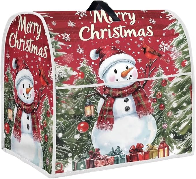 Merry Christmas Stand Mixer Cover Red Snowman Small Appliance Dust Covers by HUISEFOR