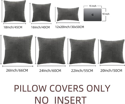 Fancy Homi 2 Packs Dark Gray Samll Decorative Throw Pillow Covers 12x12 Inch - Image 6