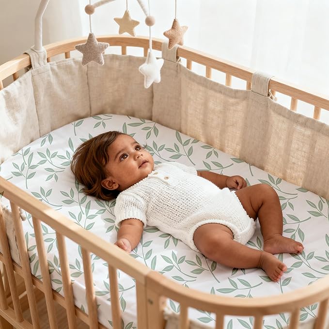 Baby Bassinet Sheets 3 Pack, Fitted Mattress Sheets - Image 4