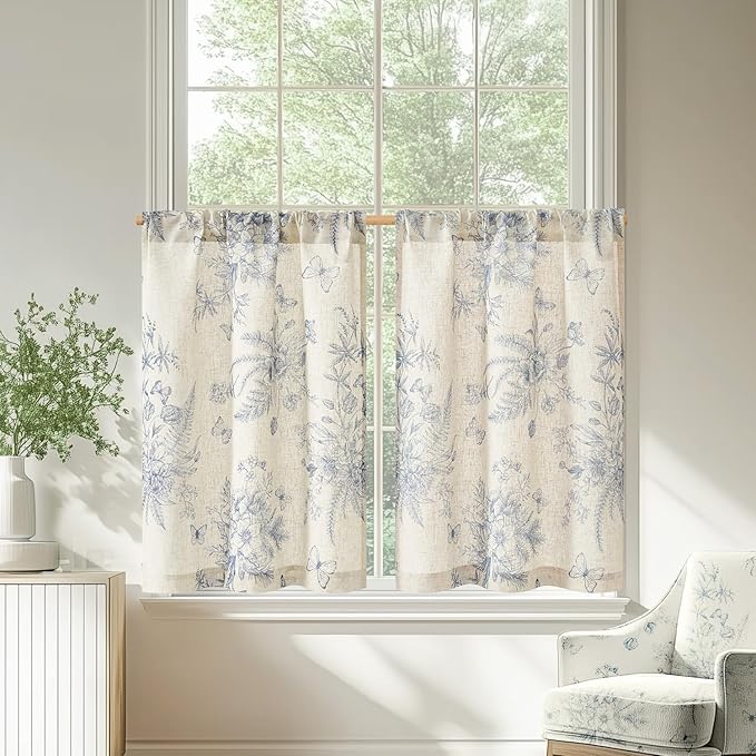 jinchan Half Window Curtains Small Drapes - Image 2