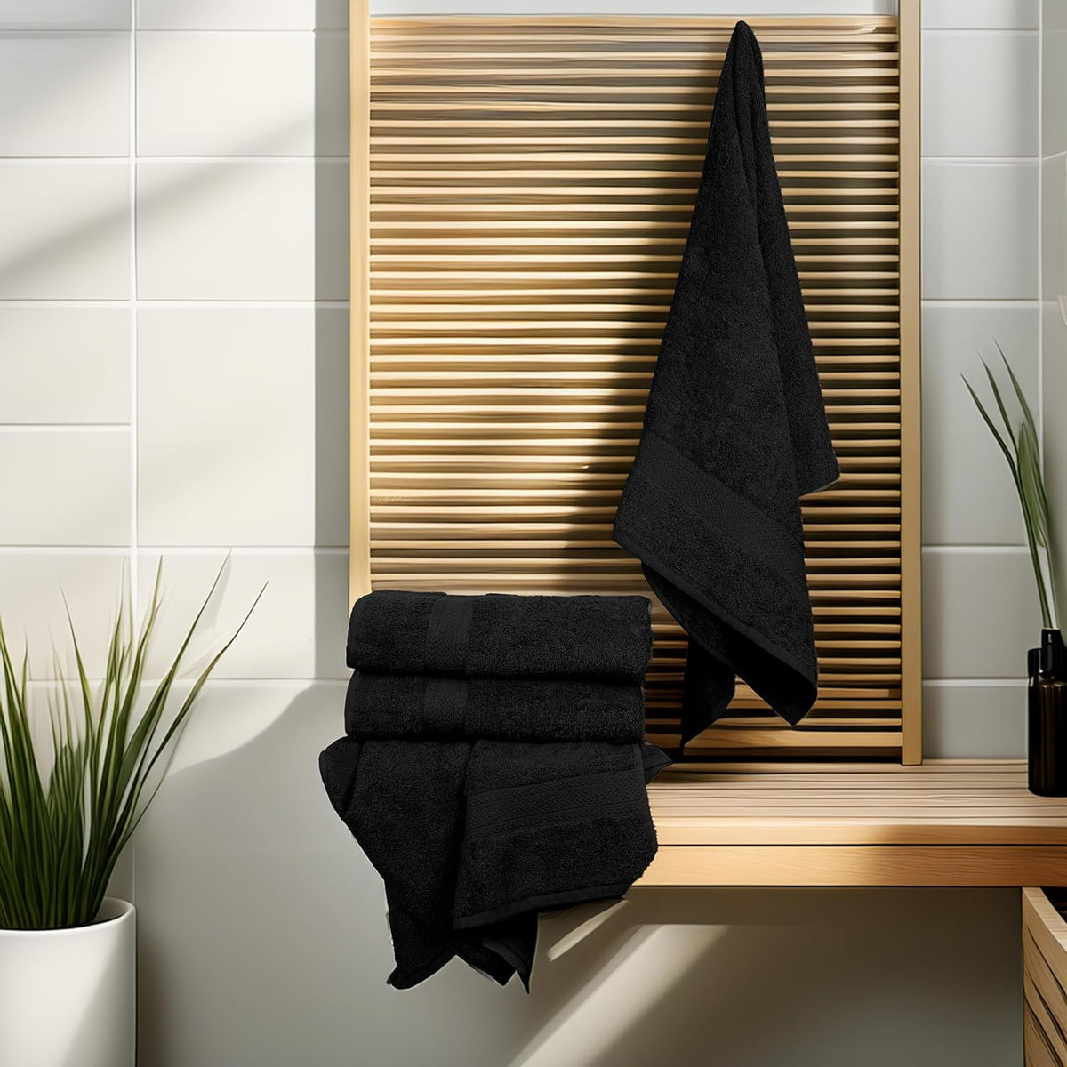 texcraft large bath towels set of 6 –, side view