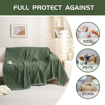 MEETSKY Couch Cover Sectional Sofa Covers Washable Chenille Couch Covers - Image 3