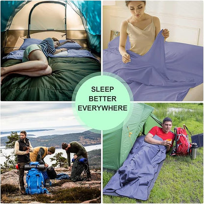 Sleeping Bag Liner, Travel Sheet & Adult Sleep Sack, Camping Sheets Travel - Image 5