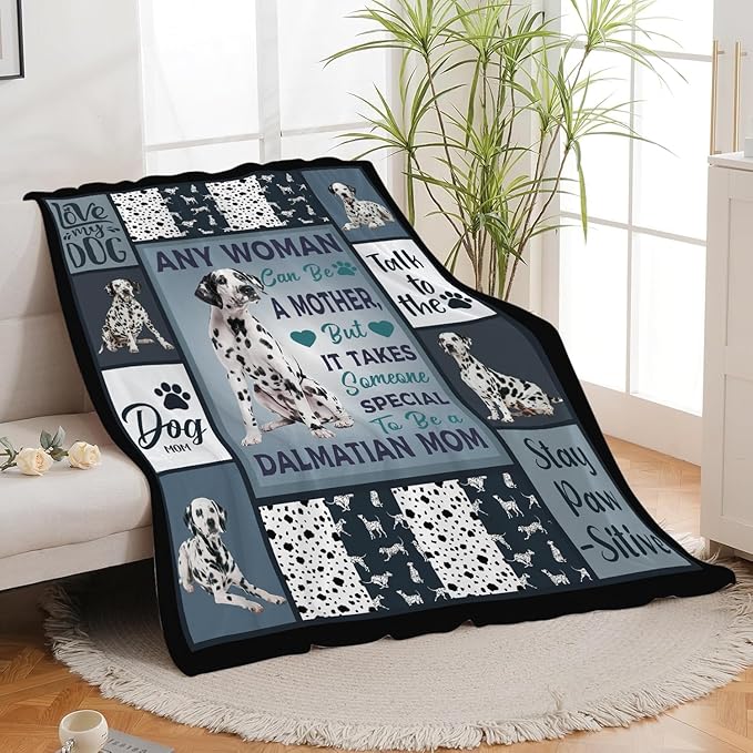 Dalmatian Blanket Dog Throw Blanket Dalmatian Dog Flannel Stuff Merch Cozy - Image 6
