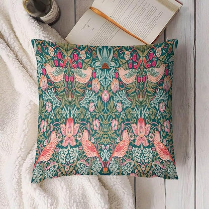 William Morris Floral Original Throw Pillow Covers Boho Chic Retro Floral Bird - Image 4