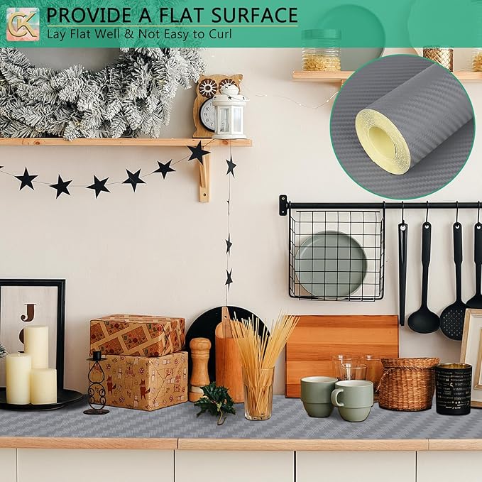 Self-Adhesive Shelf Liner Kitchen Liner, Waterproof Backed Paper Easy Peel and - Image 6