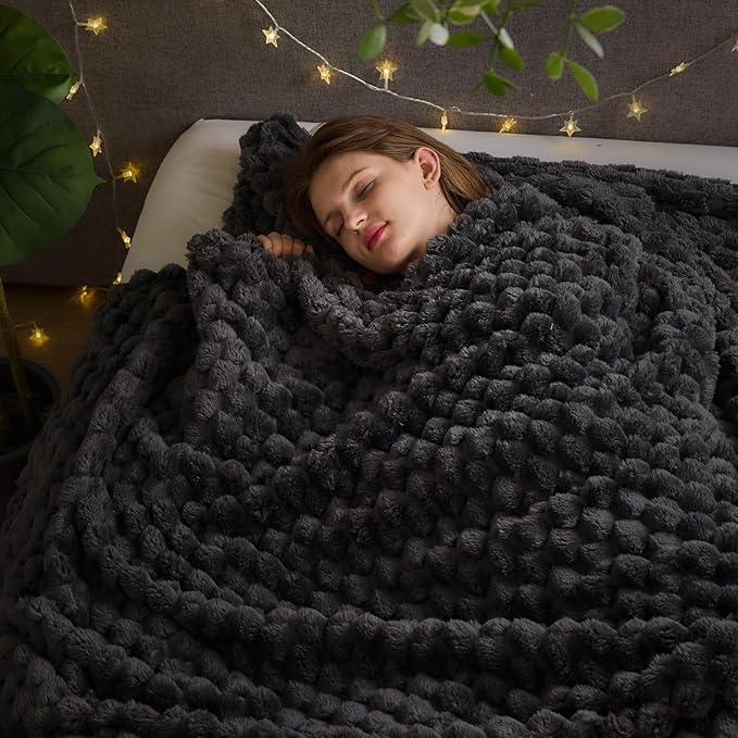 NEWCOSPLAY Super Soft King Blanket Grey Premium Silky Flannel Fleece 3D Clouds by NEWCOSPLAY