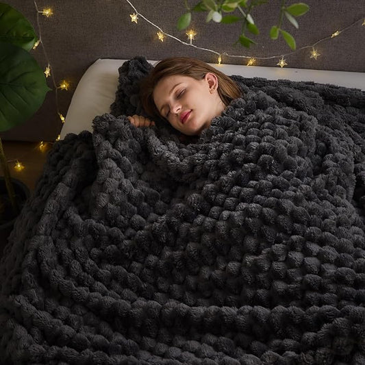 NEWCOSPLAY Super Soft King Blanket Grey Premium Silky Flannel Fleece 3D Clouds by NEWCOSPLAY
