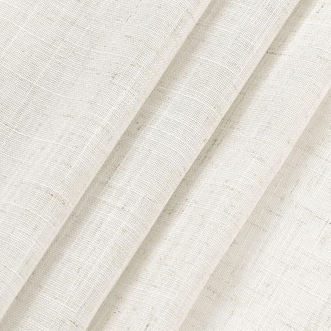 Nanspring Natural Cafe Curtains 54 Inch Length 2 Panels Set Back Tab Thermal - Image 6