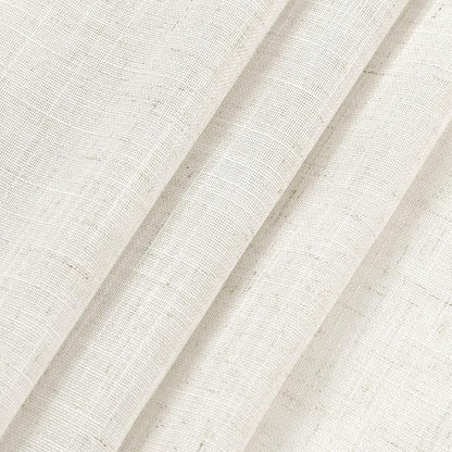 Nanspring Cream Linen Back Tab Rod Pocket Curtains 50 Inch Length - Image 7