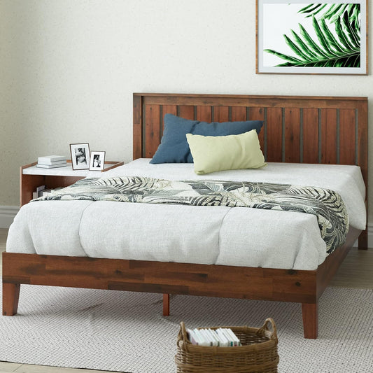 zinus vivek deluxe wood platform bed frame with, main product view