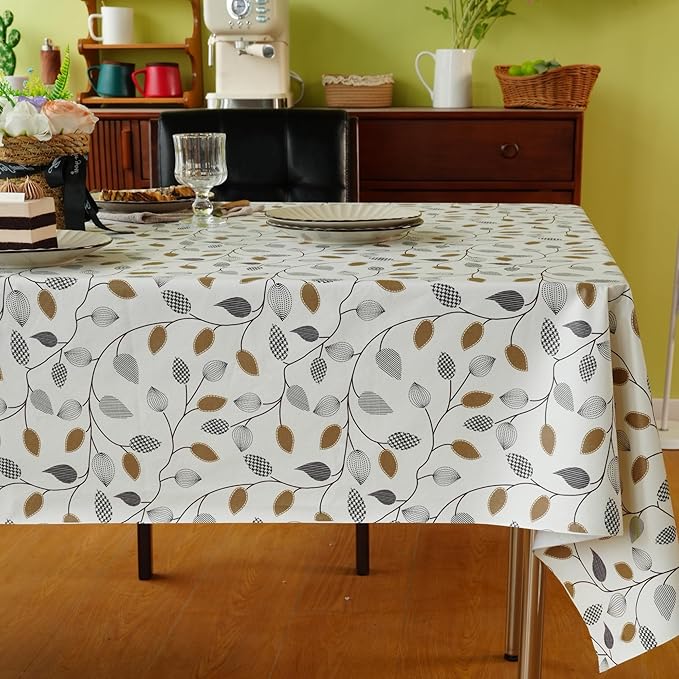 Rectangle Table Cloth, 100% Waterproof Tablecloth Oil Proof Spill Proof Vinyl - Image 7
