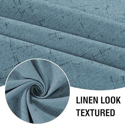 H.VERSAILTEX Linen Look 100% Blackout Curtains 84 Inches Long - Image 4