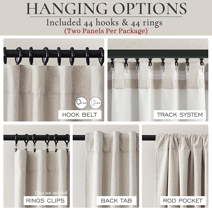 Curtains 70 Inch Length Wide Pleated Blackout Curtain - Image 4