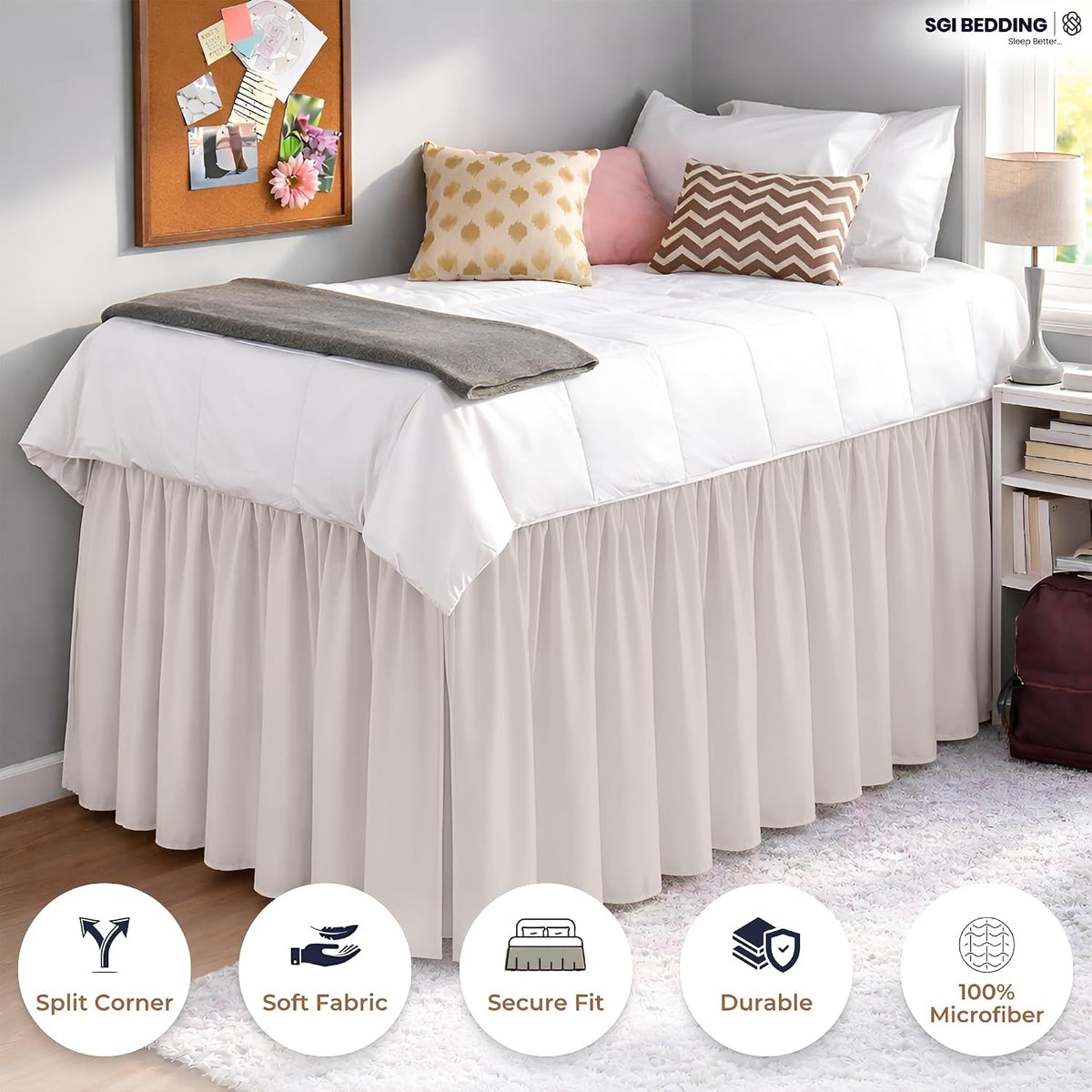 sgi bedding dorm bed skirt twin xl 42 on a desk or shelf
