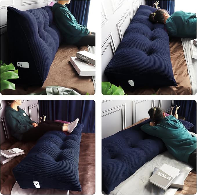 WOWMAX Triangular Headboard Pillow Bed Wedge Pillow - Image 3