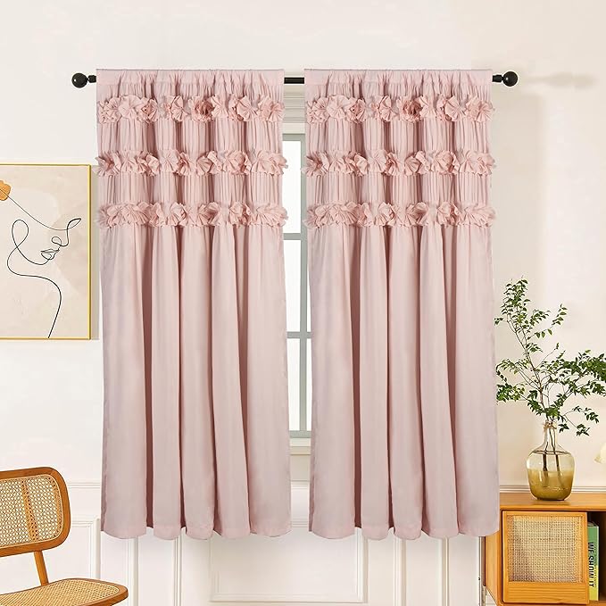 Luxurious Peach Pink Blackout Curtains by Homechoice+Decor
