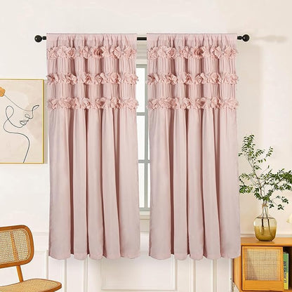 Luxurious Peach Pink Blackout Curtains by Homechoice+Decor