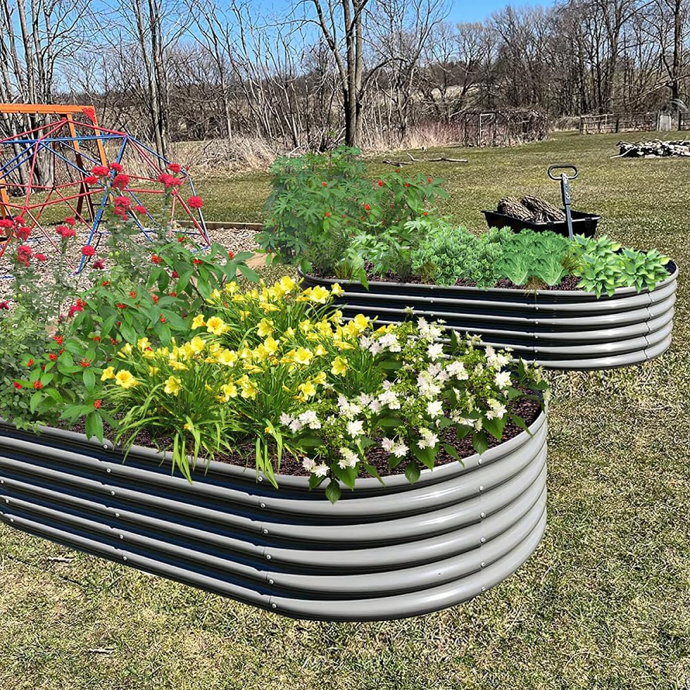 anleolife 6-bed 4ft round & 6x2ft oval raised, main product view