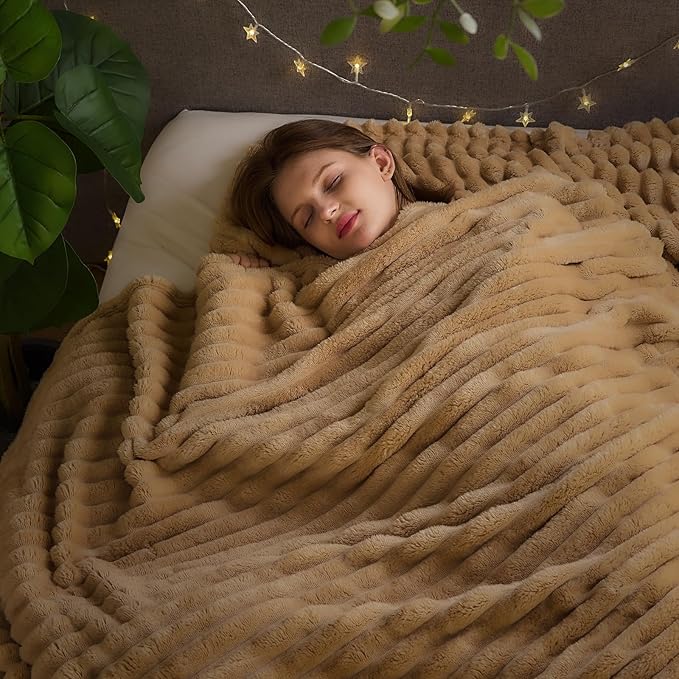 NEWCOSPLAY Super Soft Queen Blanket Brown Premium Silky Flannel Fleece 3D - Image 2