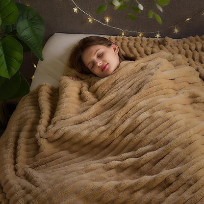 NEWCOSPLAY Super Soft Queen Blanket Brown Premium Silky Flannel Fleece 3D - Image 2