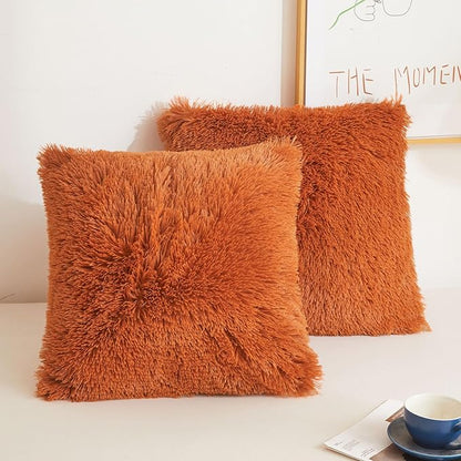 XeGe Faux Fur Throw Pillow Covers, Luxury Fluffy Plush Pillow Cases, Shaggy by XeGe