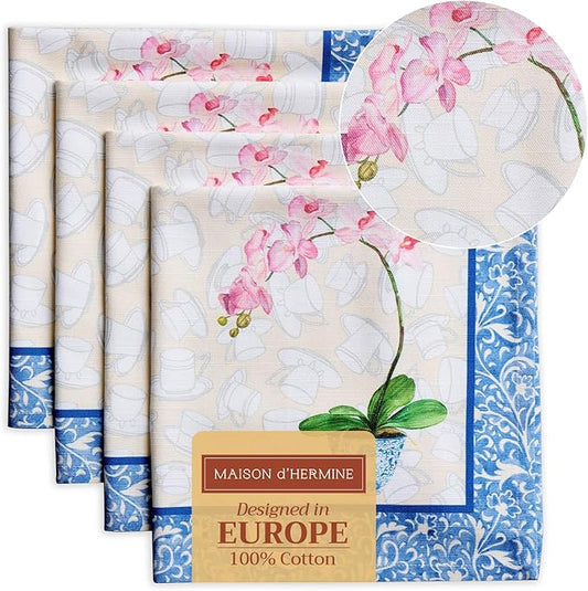Maison d' Hermine Cloth Napkins Set of 4 100% Cotton Everyday Reusable Square by MaisondHermine