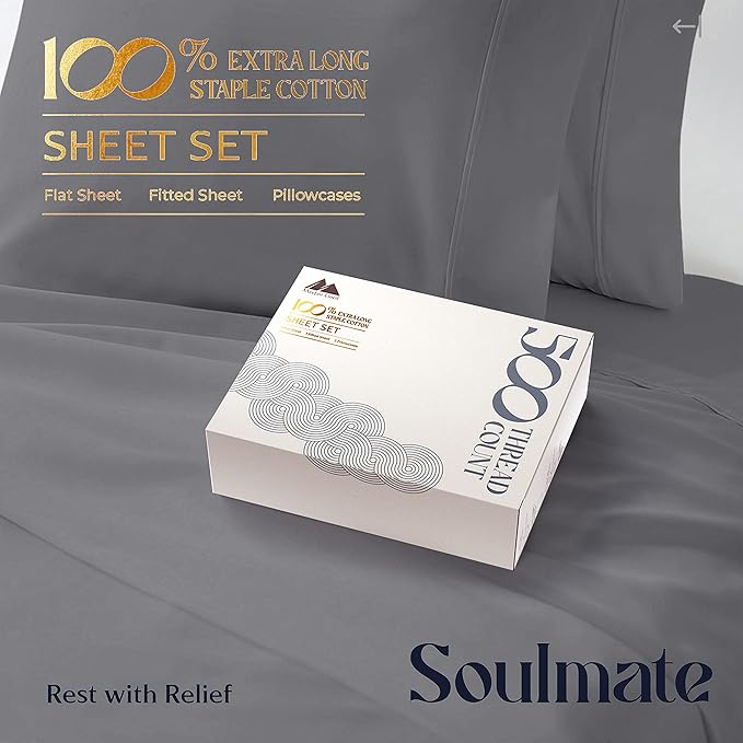 Mayfair Linen 100% Cotton Split King Sheets Sets - Image 3