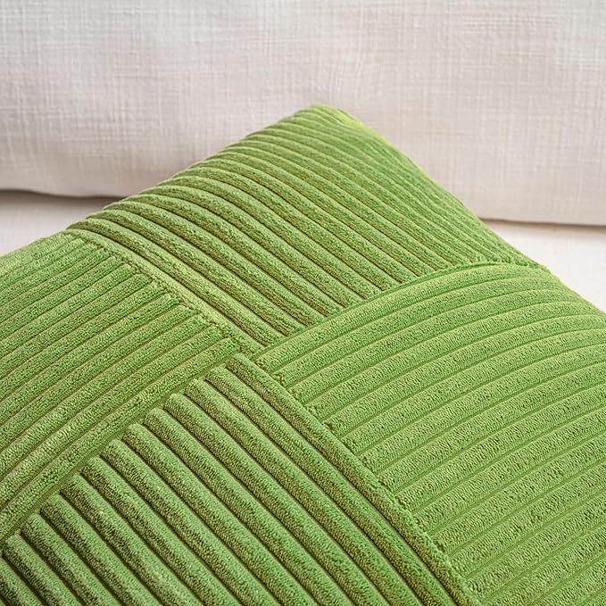 Fancy Homi Set of 2 Lime Green Long Lumbar Decorative Throw Pillow Covers 12x24 - Image 3