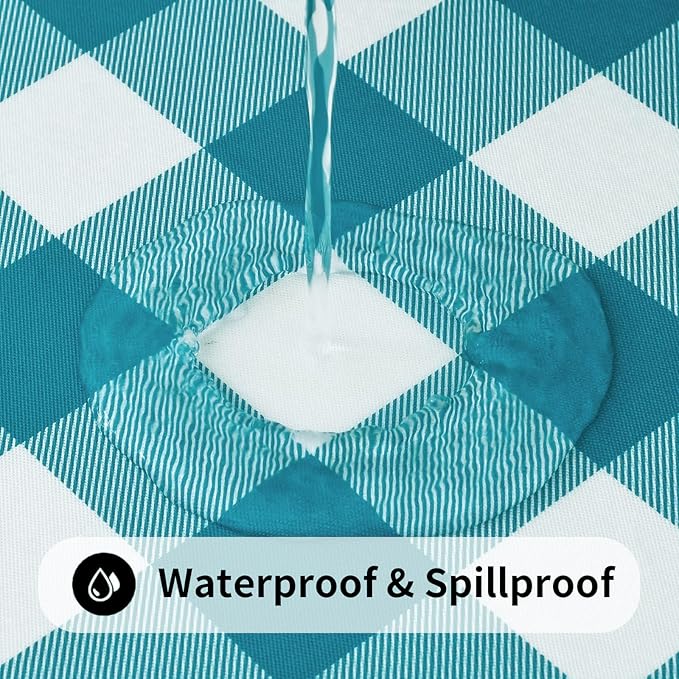 Smiry Rectangle Picnic Table Cloth, Elastic Waterproof Fitted Vinyl Tablecloths - Image 3