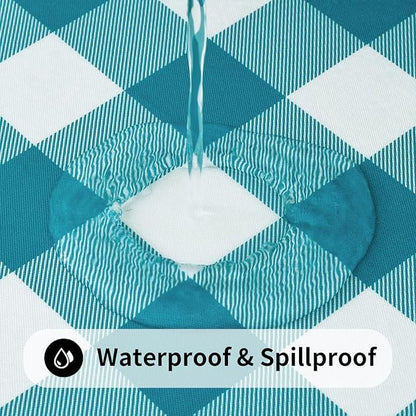 Smiry Rectangle Picnic Table Cloth, Elastic Waterproof Fitted Vinyl Tablecloths - Image 3