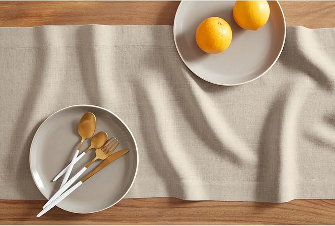 Solino Home 100% Pure Linen Flax 48 Inches Table Runner - Image 3