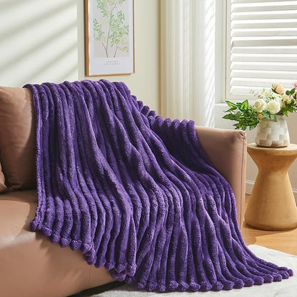 NEWCOSPLAY Super Soft Twin Blanket Purple Premium Silky Flannel Fleece 3D - Image 8