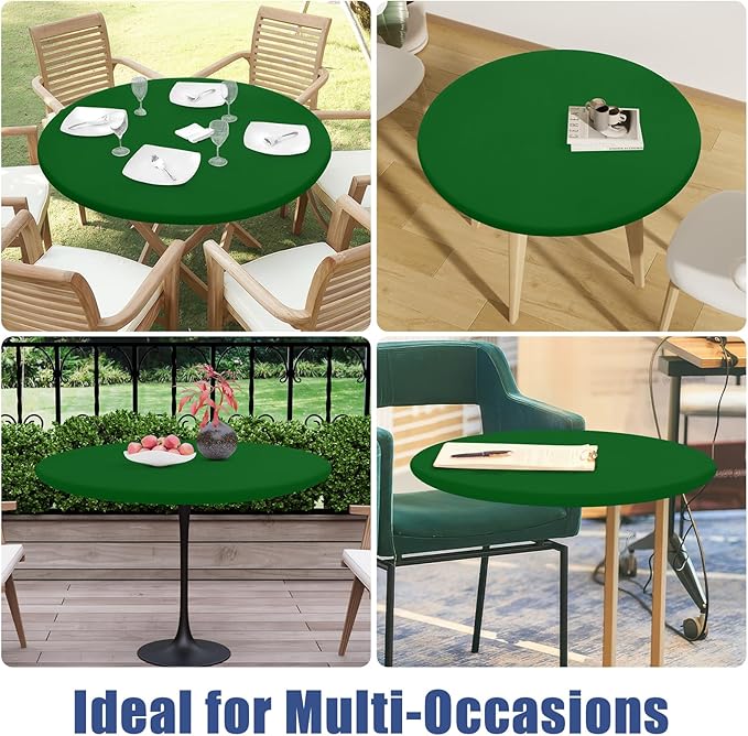 Round Spandex Tablecloth, Elastic Fitted Waterproof Tablecloths - Image 9