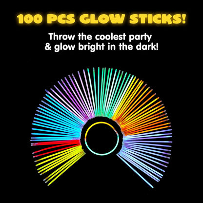 JOYIN 800 Pcs 8" Glow sticks Bulk Party Favors Pack, Neon Glow in the Dark Party Supplies, Light Up Necklaces and Bracelets with Connectors for Halloween, Football, Birthday Decorations