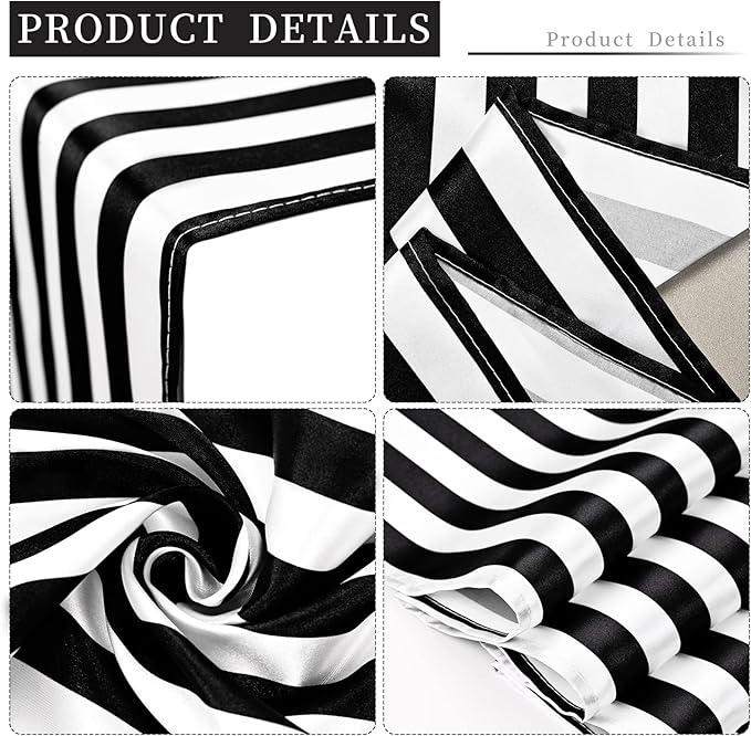 10 Pack Striped Table Runner Polyester Table Decor Classic Black and White - Image 3