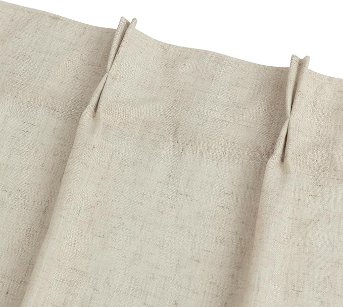 Burlap Kitchen Curtains Over Sink Window Set 30 Inch Length Pinch Pleated Small - Image 9