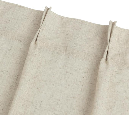 Burlap Kitchen Curtains Over Sink Window Set 30 Inch Length Pinch Pleated Small - Image 9