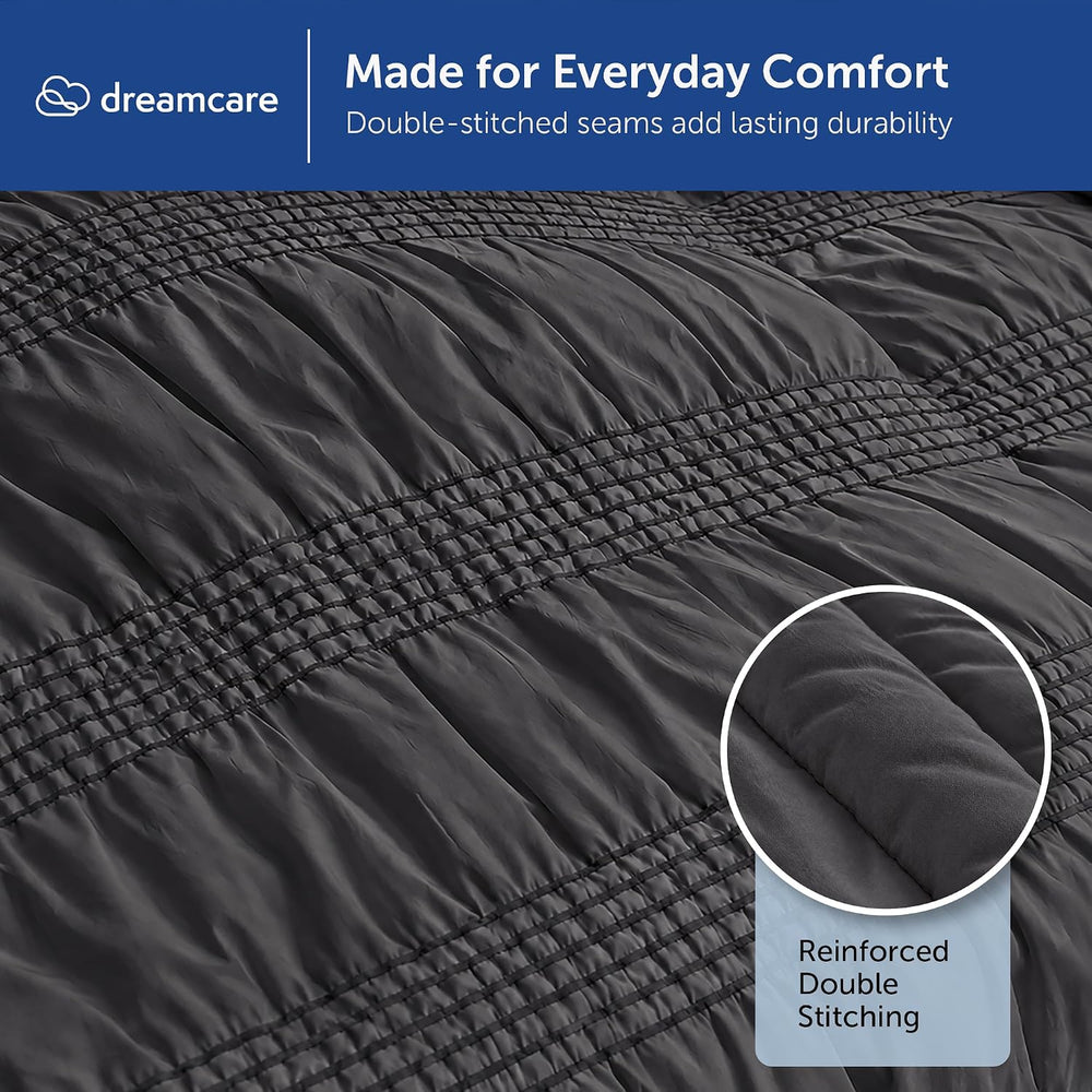DREAMCARE Duvet Cover King - Hidden Zipper with 8 Internal Ties, 3pc Set