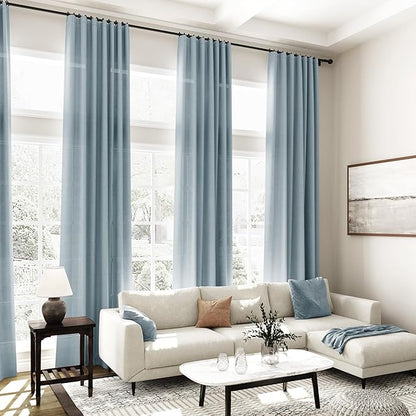 Nanspring Light Blue Linen Curtains - Image 7
