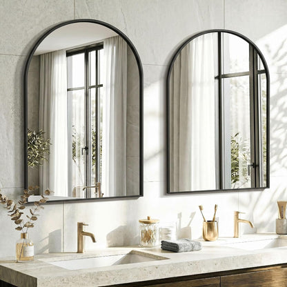 amoise arched bathroom mirror for wall, 2pack 30"x20" on a desk or shelf