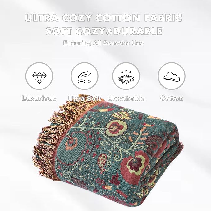 MSGKV Cotton Bed Blanket for Couch and Sofa Blankets for Living Room Bedroom - Image 4